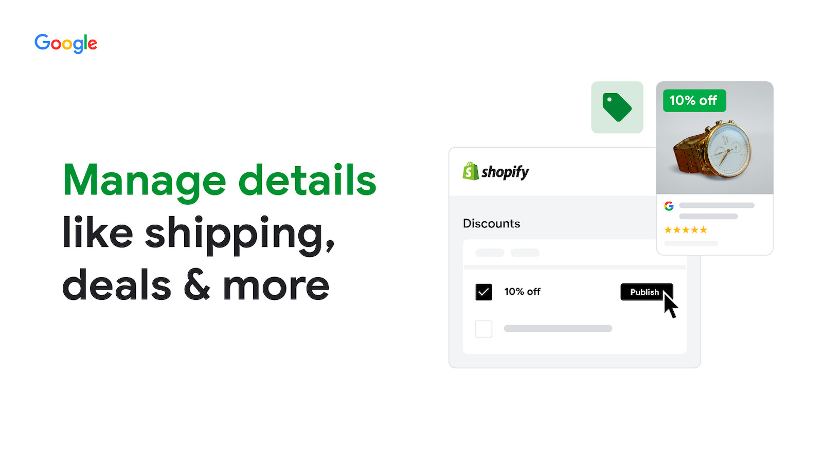 Examples of how to add shipping and discounts to Google