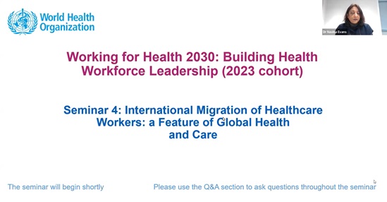 Working for Health webinar 4 recording