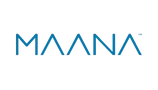 Blue color logo of maana