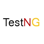 Black, red, and yellow letters in the word TestNG