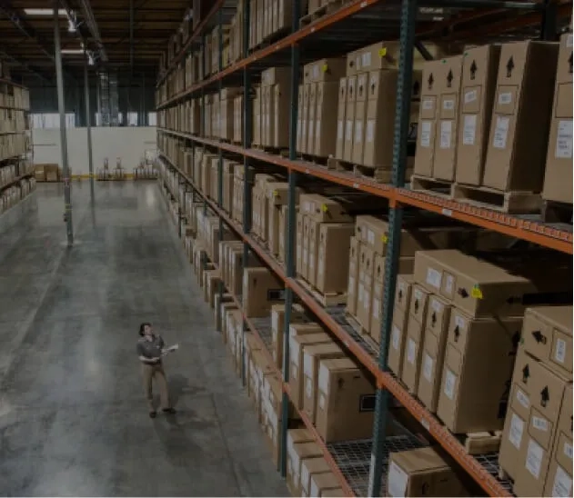 a warehouse with boxes