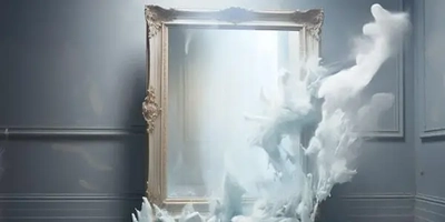 A mirror and smoke