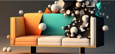 AI generated image of a sofa