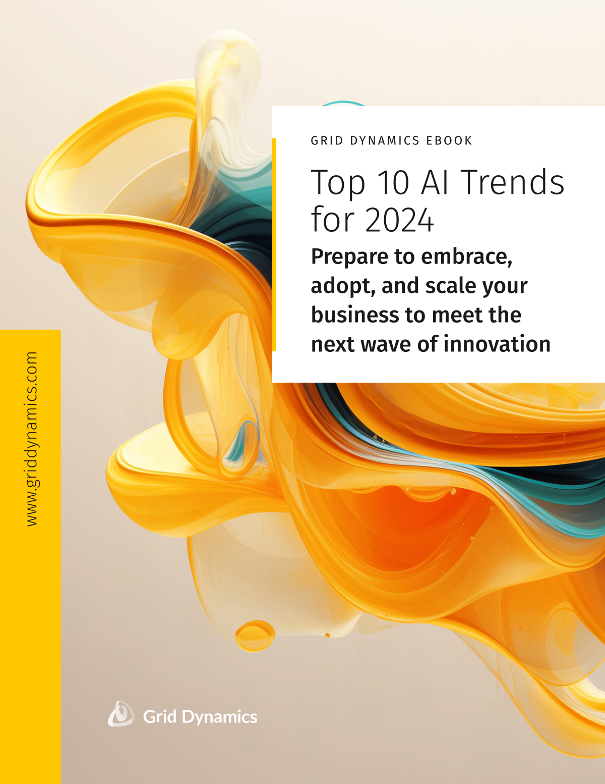 A book cover with the text: Top 10 AI trends for 2024