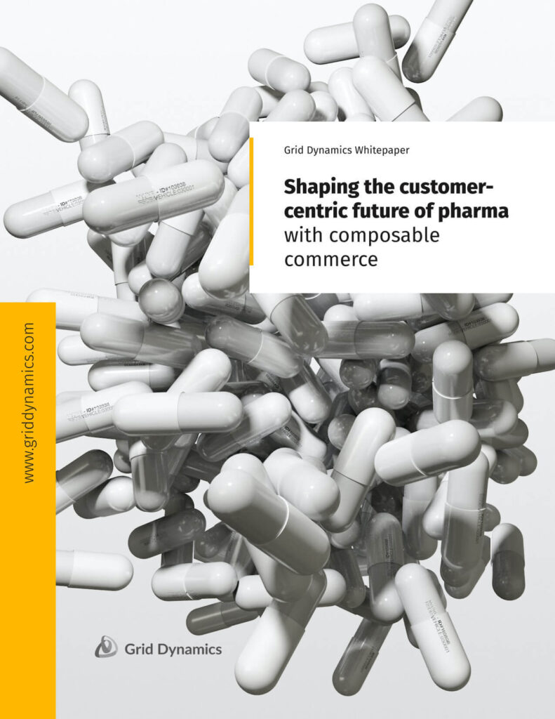 A book cover with the text Shaping the customer-centric future of pharma