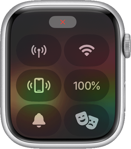 Trạng thái đã ngắt kết nối trên màn hình Apple Watch.