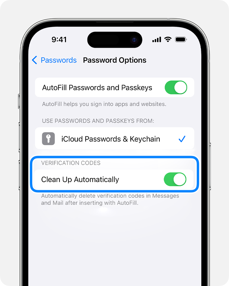 In iOS 17 and later, the Messages app can delete messages that contain password verification codes automatically after you’ve used that code. 