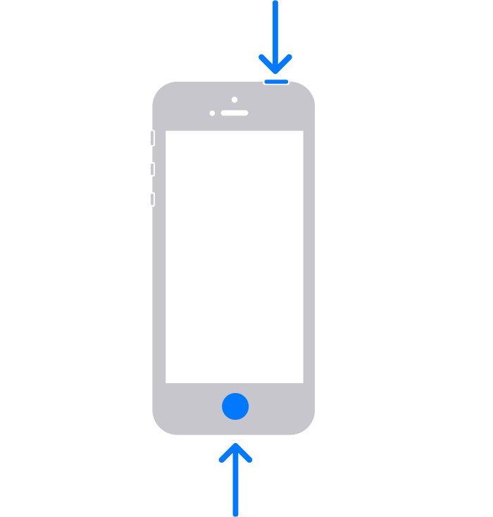 Зображення, на якому стрілки вказують на верхню кнопку та кнопку «Початок»