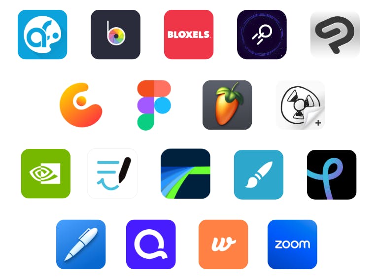 Logos of 18 partners, including Bloxels and Zoom.