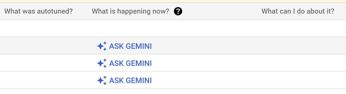 I batch elencano le colonne Gemini.