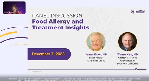 Panel Discussion: Food Allergy and Treatment Insights With Dr. James Baker and Dr. Warner Carr