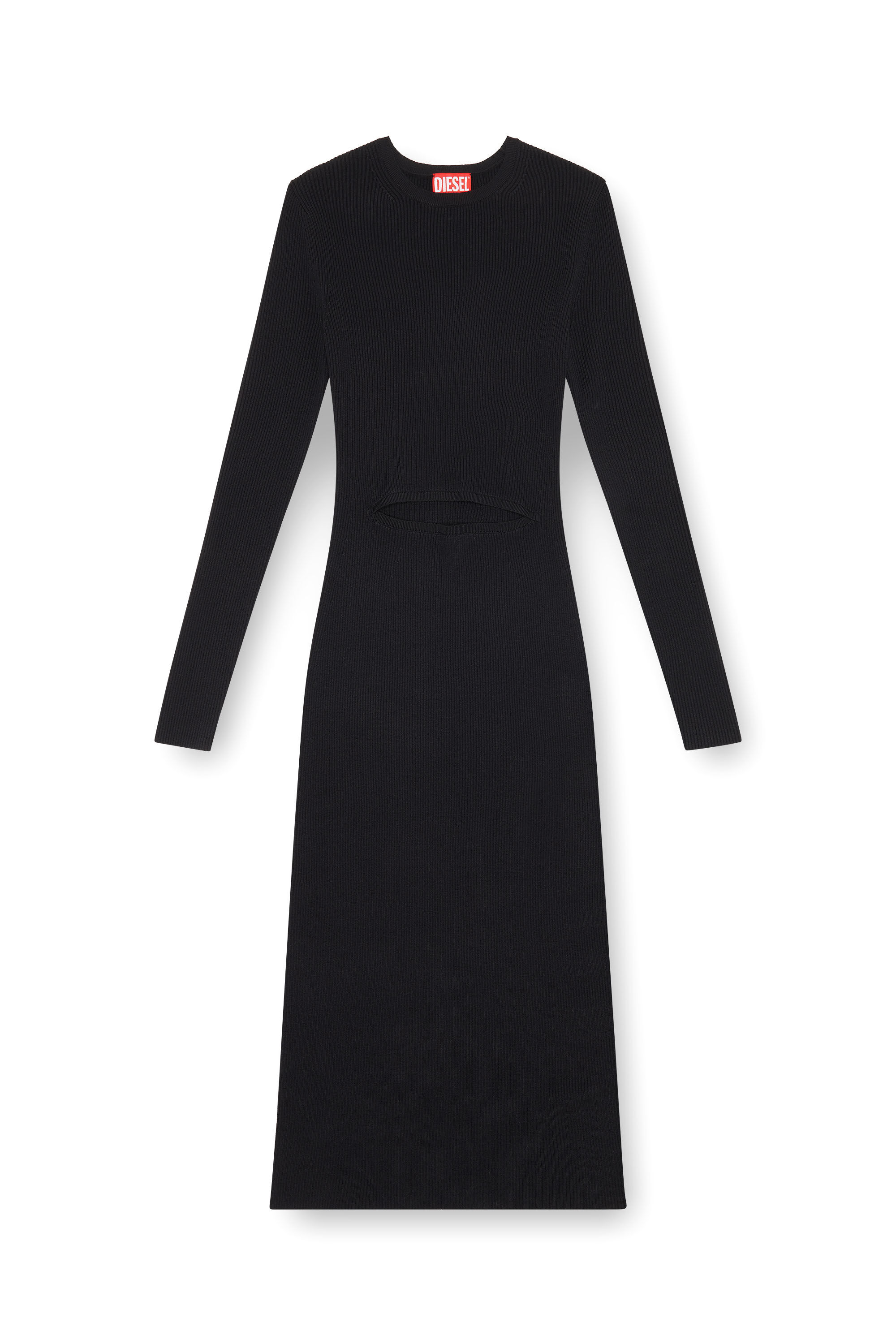 Diesel - M-PELAGOS, Damen Kleid aus Wollmischgewebe mit Cutout in Schwarz - Image 2