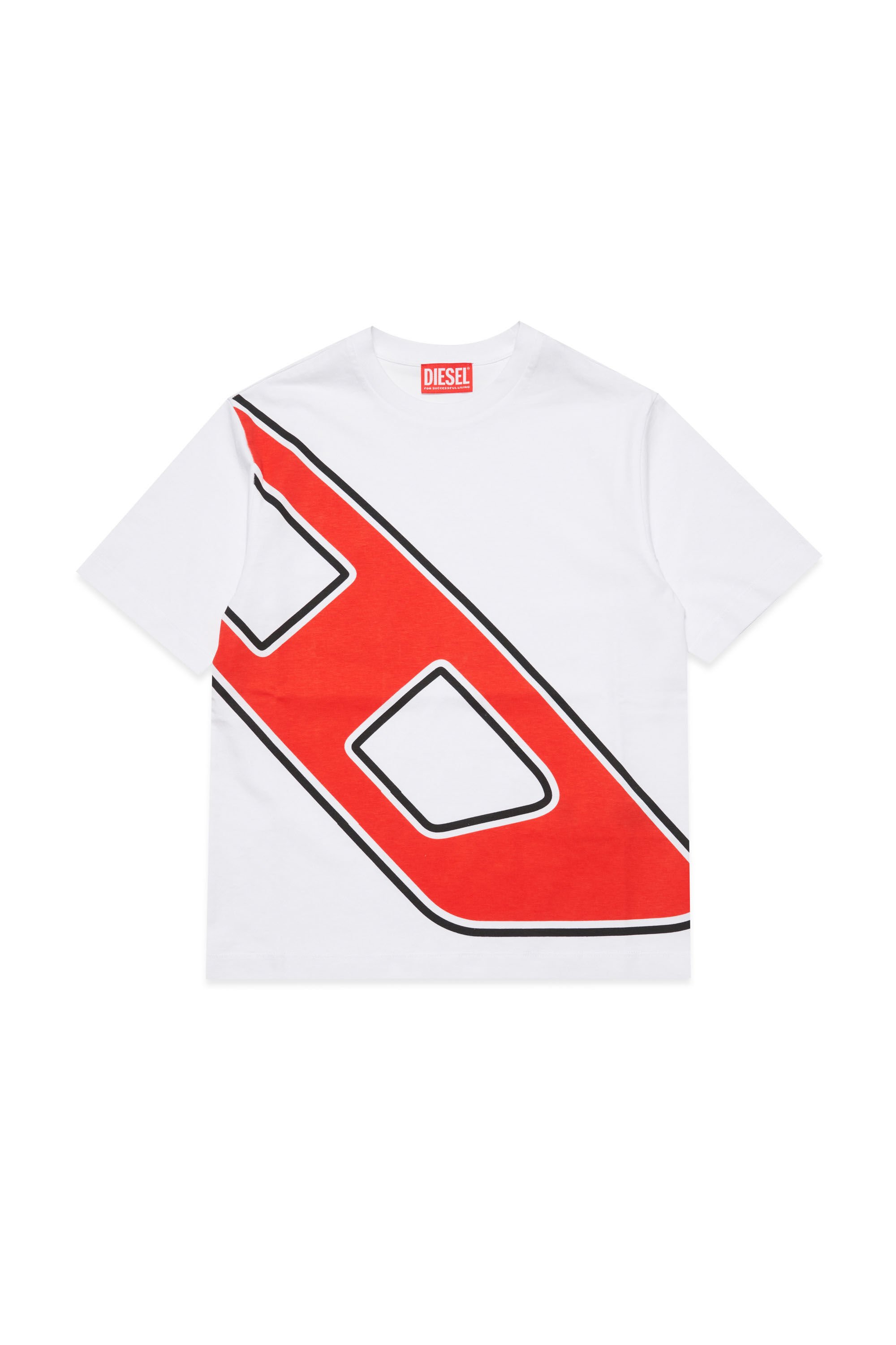 Diesel - TDAVE OVER, Man T-shirt with mega D print in White - Image 1