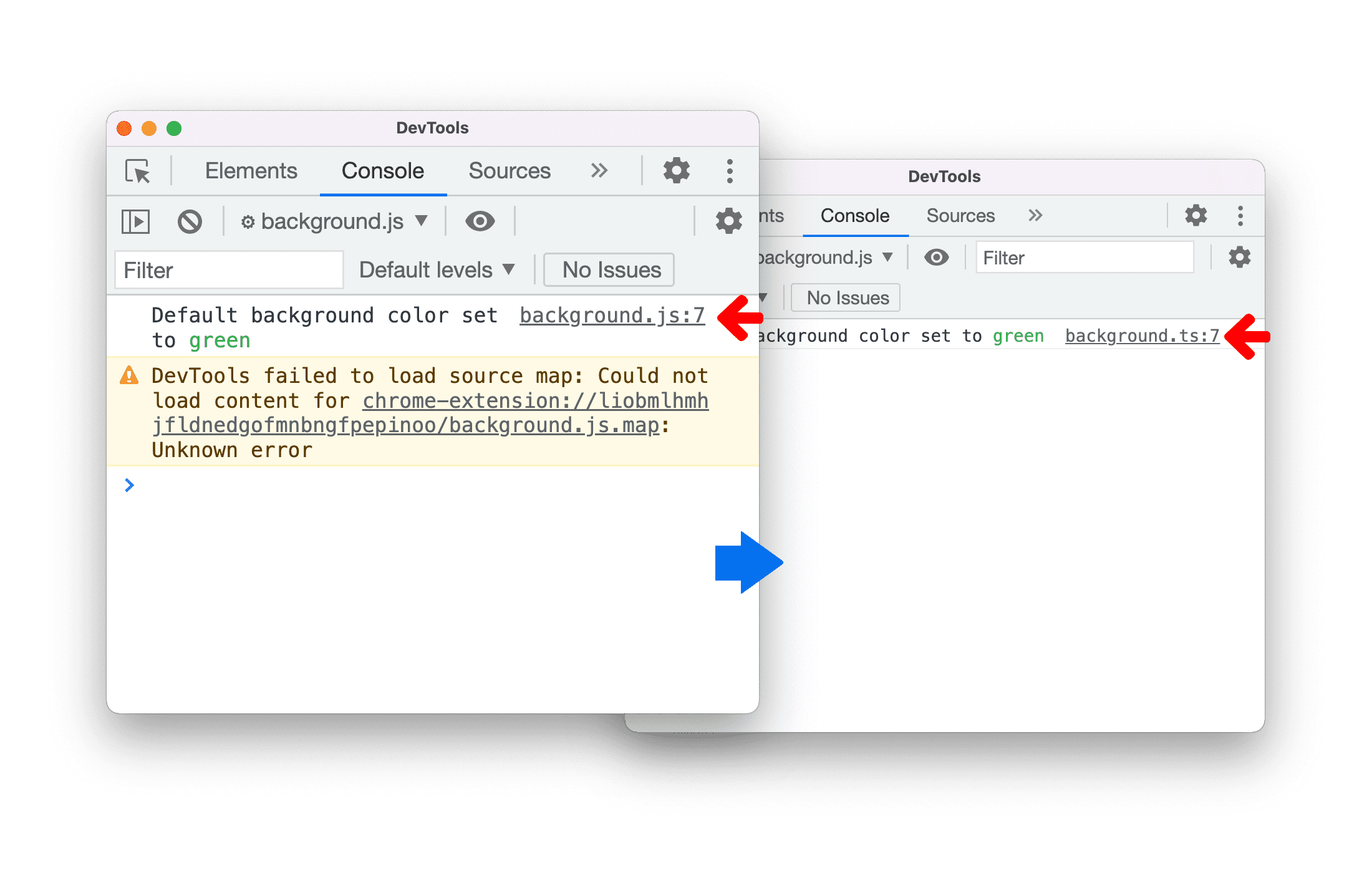 تصحيح أخطاء إضافة Chrome باستخدام ملفات خرائط المصدر
