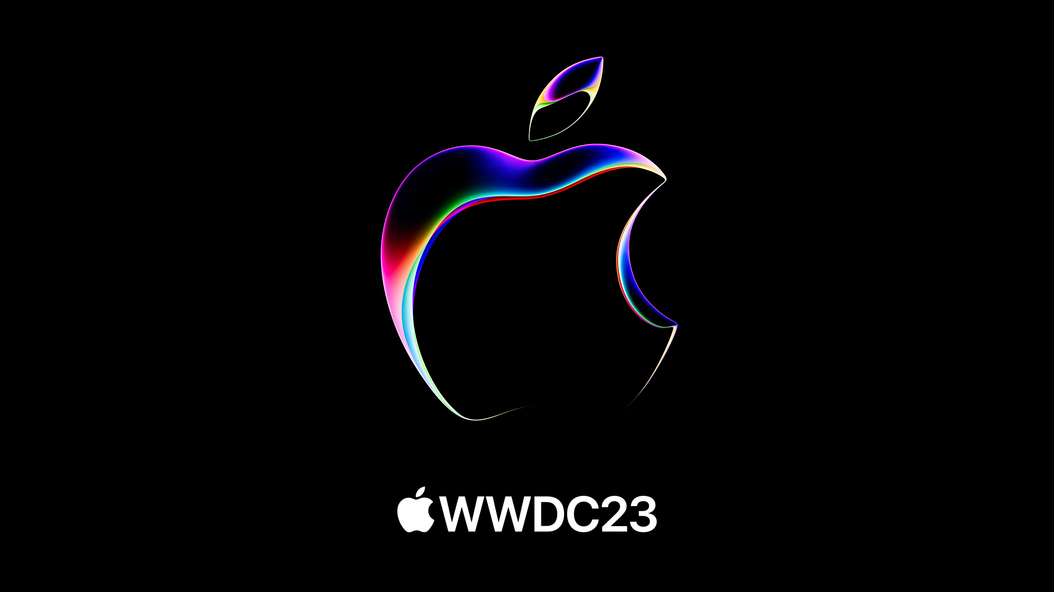 一个五彩缤纷的 Apple 标志