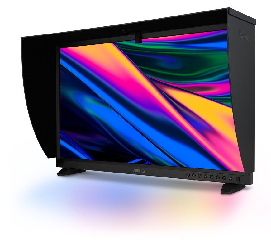 The monitor hood of ProArt Display PA32DC helps reduce reflections.