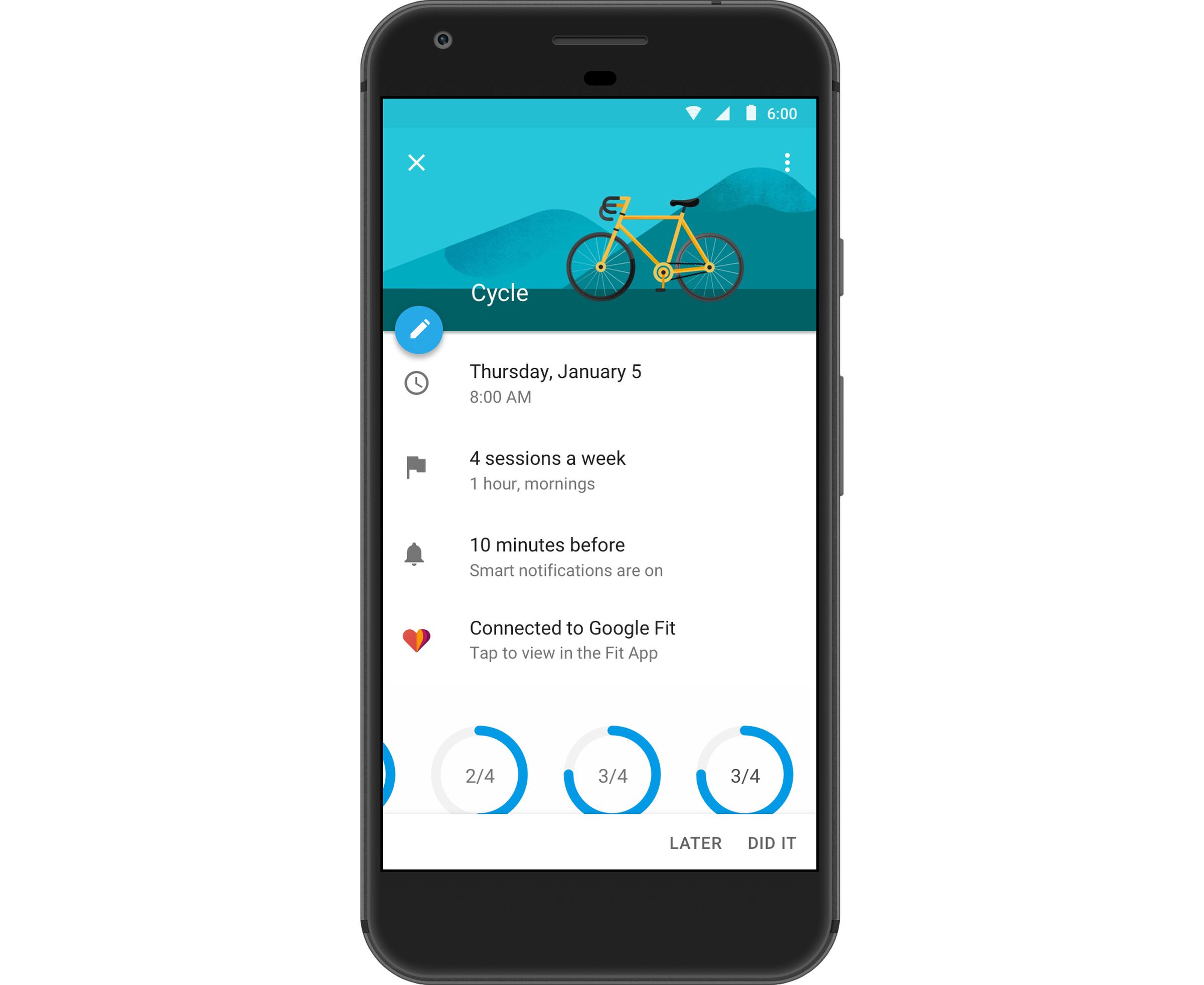 Here’s what health data looks like in the updated Google Calendar app. 