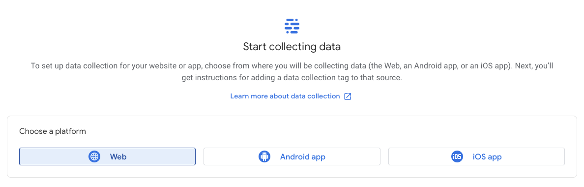 Screenshot of Google Analytics Property selection