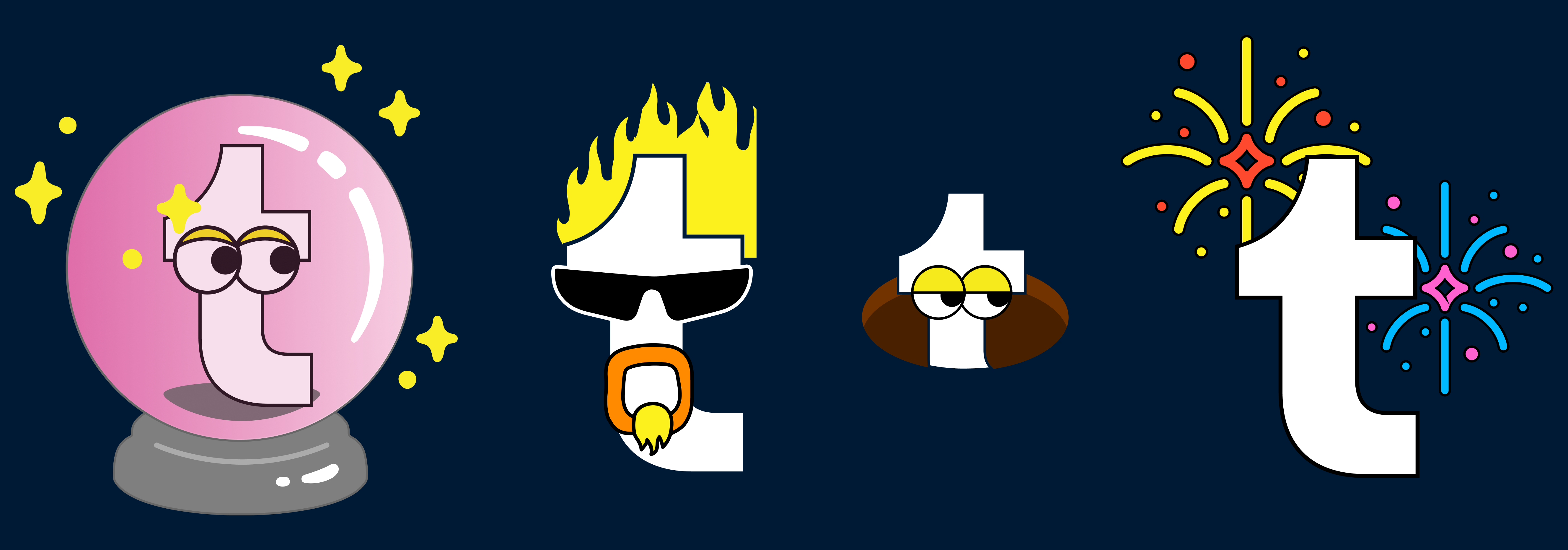 A selection of four customized Tumblr logos.