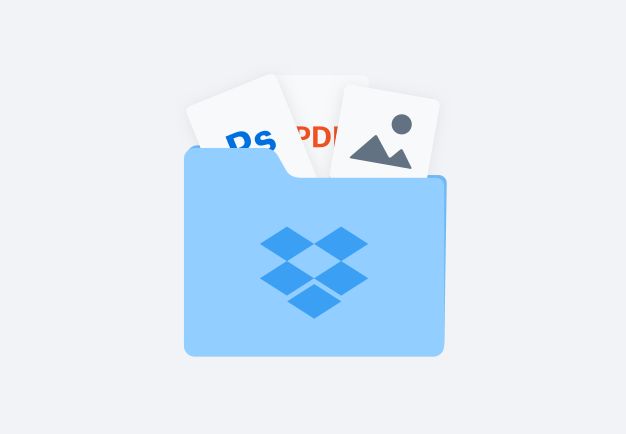 A Dropbox folder with files stored inside it
