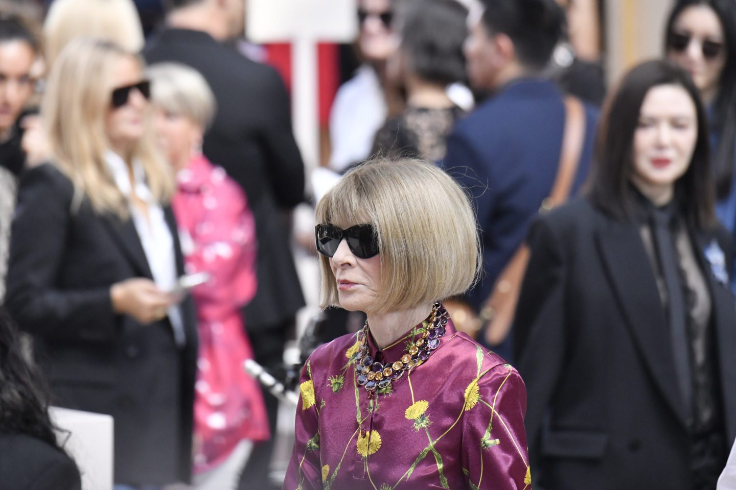 PARIS, FRANCE &#8211; OCTOBER 01: Anna Wintour attends the Valentino Ready to Wear Spring/Summer 2024 fashion show as part of the Paris Fashion Week on October 1, 2023 in Paris, France. (Photo by Victor VIRGILE/Gamma-Rapho via Getty Images)