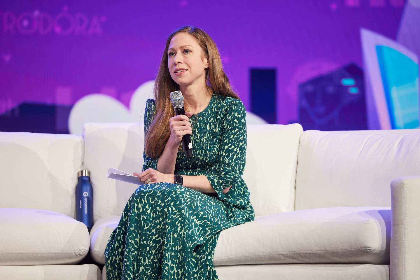 Chelsea Clinton speaks with Summer Health founder and CEO Ellen DaSilva in October 2023 about expanding health care for parents and children.
