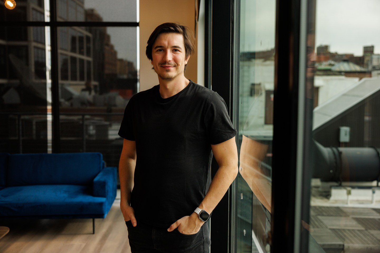 Robinhood CEO Vladimir Tenev photographed at Robinhood&#8217;s offices during an interview with Fortune reporter Ben Weiss in New York, NY on Dec. 5, 2023.<br />
Photograph by Benjamin Norman for Fortune