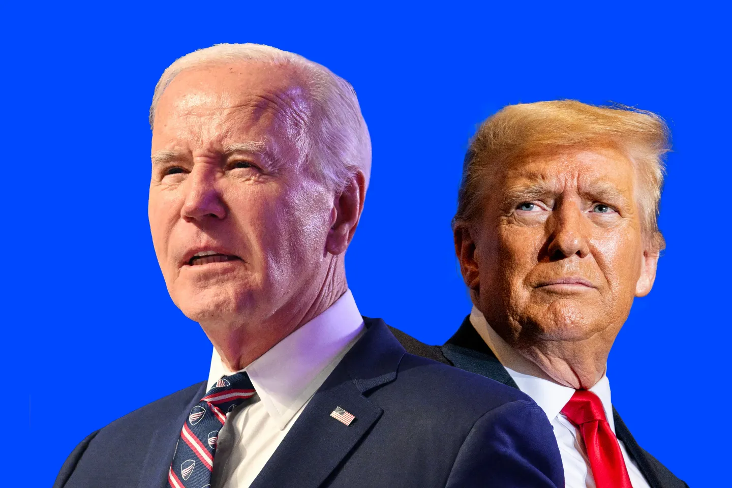 Voters will likely be choosing between two candidates of advanced age—President Joe Biden (left) and former President Donald Trump—in this year’s U.S. election.
