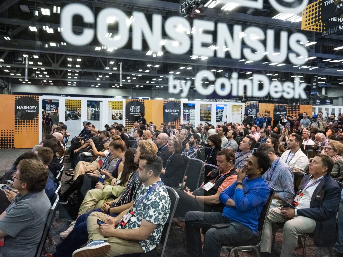 Attendees during the CoinDesk 2023 Consensus Festival in Austin, Texas, US, on Wednesday, April 26, 2023. The festival is the world&#8217;s largest and longest-running gathering that brings together all sides of the cryptocurrency, blockchain and Web3 community. Photographer: Matthew Busch/Bloomberg via Getty Images