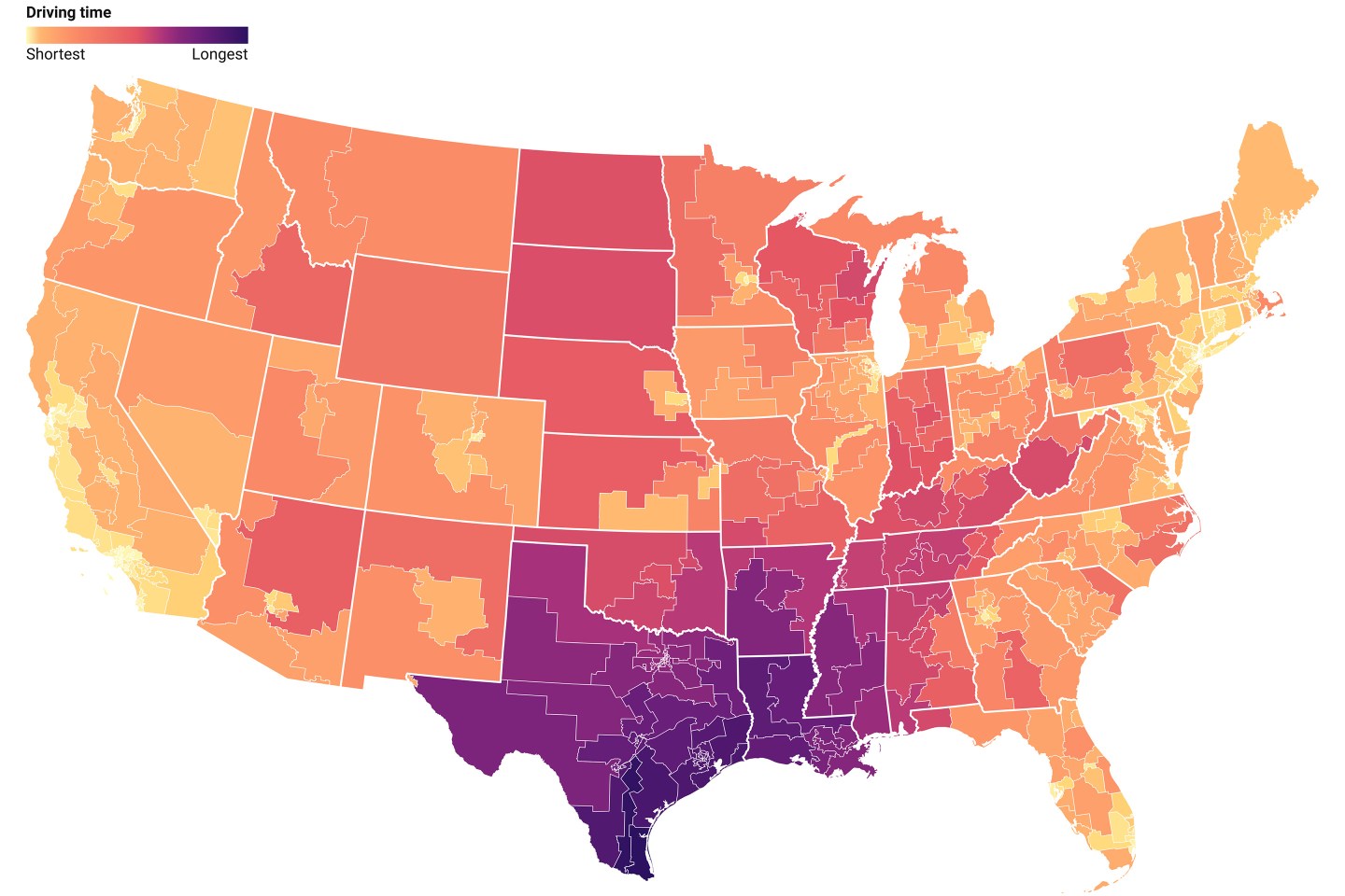 The interactive report reveals stunning disparities in abortion access across the U.S.