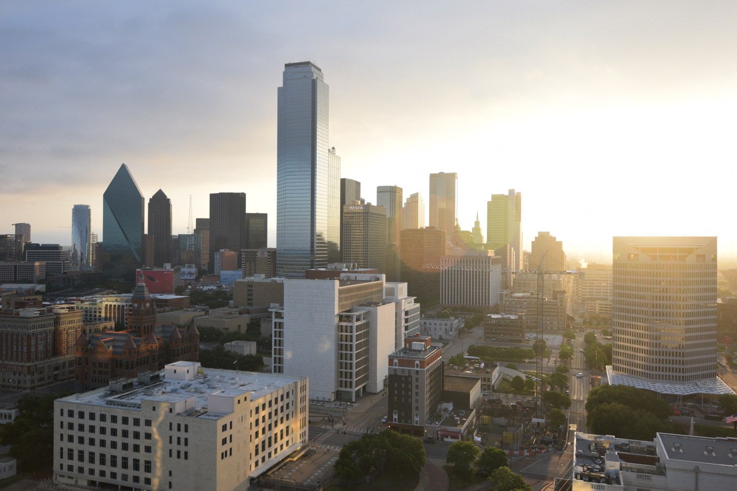 Early morning view of the Dallas, TX skyline. (Photo by: HUM Images/Universal Images Group via Getty Images)