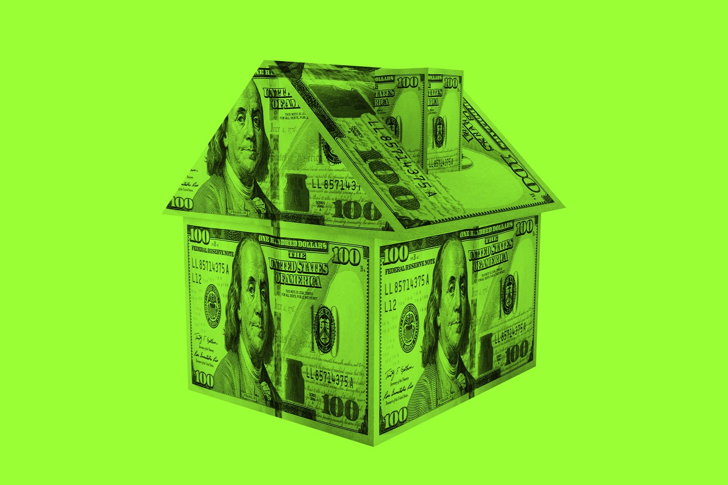 Photo illustration by Fortune; original photo by Getty Images<br />
Real estate house money mortgage debt investment