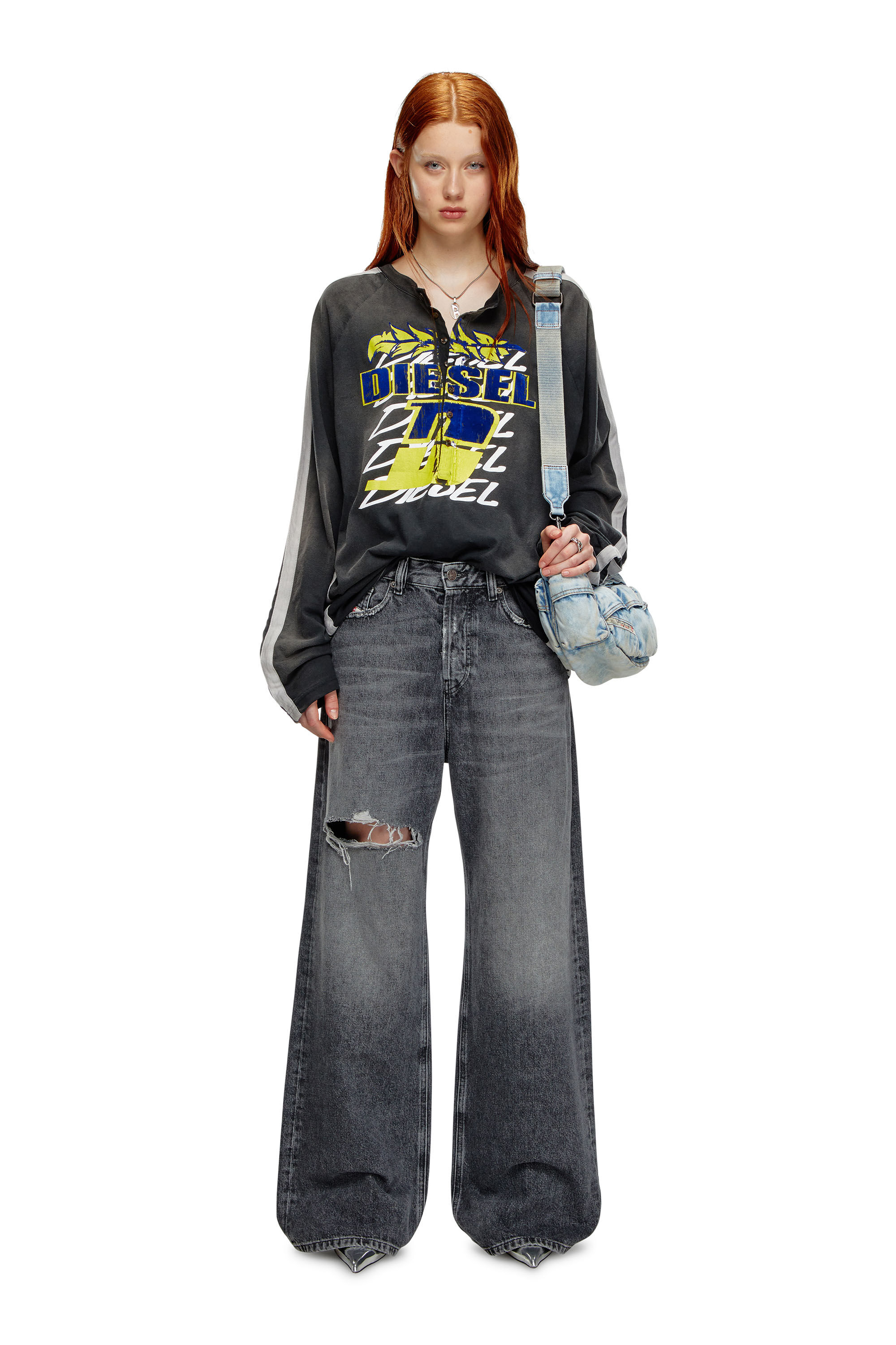 Diesel - Femme Straight Jeans 1996 D-Sire 007X4, Noir/Gris foncé - Image 1