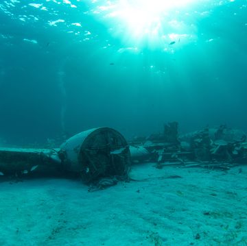 underwater airplane wreck in the bahamas