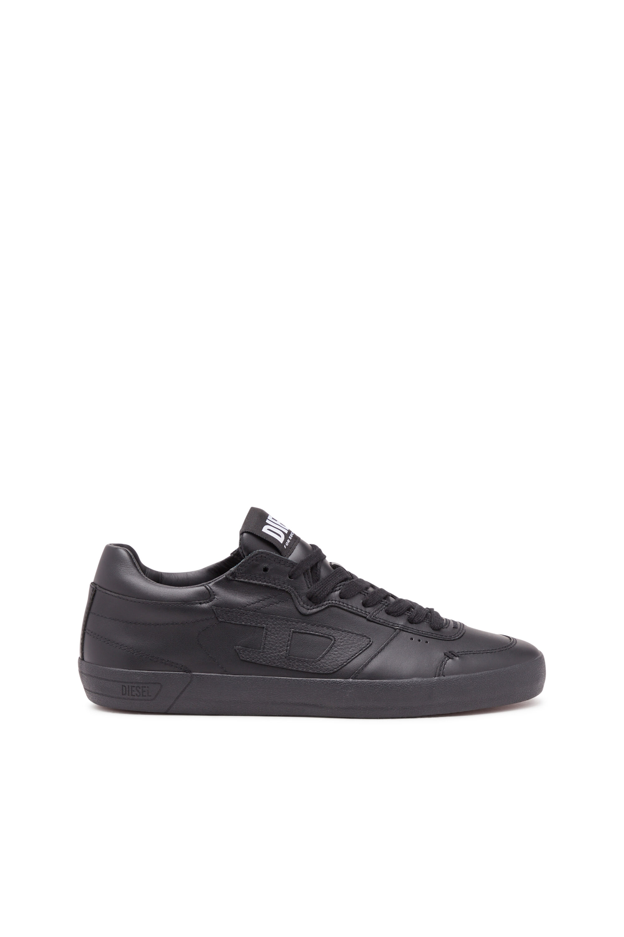 Diesel - S-LEROJI LOW, Man S-Leroji Low-Low-top leather sneakers with D branding in Black - Image 1