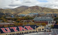 the word 'Utah' in large letters on the roof of a building