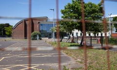 Parkfield school in Dorset viewed through a fence