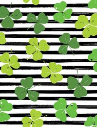Green Clovers Draw On Black Strips For Saint Patrick's Day Photography Backdrop