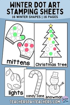 the winter dot art stamping sheets for kids