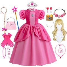 Behold the Princess Pink Fairy Dress for Girls, a magical ensemble that will make your little one feel like the belle of the ball! This stunning dress is the perfect choice for any young girl who loves to dream and play. Crafted with exquisite attention to detail and made from the highest quality materials, this Peach