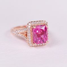14K Rose gold Bubblegum pink Tourmaline and Diamond ring Pink Tourmaline Ring, Pink Jewelry, Tourmaline Ring, Pink Ring, Rose Gold Jewelry, Fabulous Jewelry, Pink Diamond, Gorgeous Jewelry, Pretty Jewellery