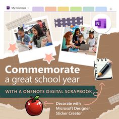 Commemorate a great school year with a OneNote digital scrapbook
Decorate with Microsoft Designer Sticker Creator