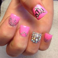 riyathai87‘s Instagram photos | Pinsta.me - Explore All Instagram Online Queen, Valentine's Day, Nail Ideas, Crown Nails, Pink Nail Designs, Nail Design Inspiration