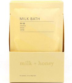 Soak. Infused with a sweet blend of vanilla and lemon peel oil, this luxurious coconut milk bath is pure indulgence. Unwind as the organic coconut gently soothes and moisturizes, leaving your skin feeling silky smooth. Bathtime has never felt or smelled this good.  Blend Nº 05: Coconut, Lemon, Vanilla Set of 6 (2oz) single-use packets. Moisturiser, Outfits, Coconut Milk Bath, Milk Bath, Bath Candles, Bath Fizzers, Bath And Body, Coconut Milk, Organic Coconut