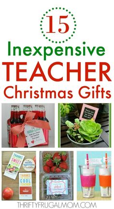 These cheap teacher Christmas gift ideas are fun, practical and sure to be appreciated! Plus they are all easy to make too! #thriftyfrugalmom #teachergiftsChristmas #teachergifts
