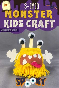 the book cover for 3 eyed monster kids craft