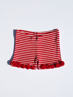 Turkana Knit Short - Red/ White Jumpers, Outfits, Summer Outfits, Sweaters, Knit Shorts, Striped Knit, Red Sweaters, Striped Shorts, Sweater Jacket
