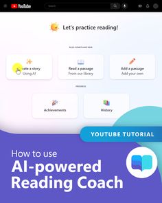 YouTube Tutorial
How to use AI-powered Reading Coach Technology, Reading, Literacy, Microsoft, Reading Fluency, Free Reading, App, Student