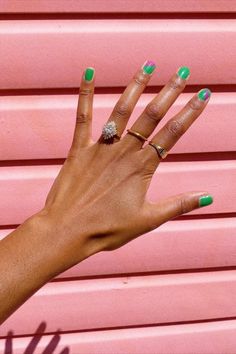 Colourful green and pink skittle nail inspo for you spring pinterest boards. 📷: heartzeena Nail Art Designs, Pink, Nail Designs, Cute Nails, Nail Inspo, Cute Nail Designs, Nail Trends, Nails Inspiration, Nail Colors
