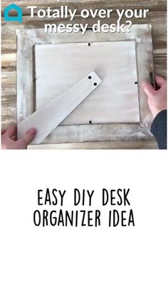 the diy desk organizer idea is easy to make and uses only one sheet of paper